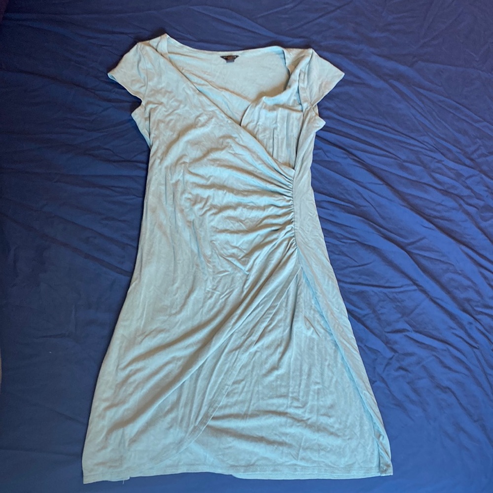 Ann Taylor Petite Seafoam Knit Faux Wrap Dress Size XSP